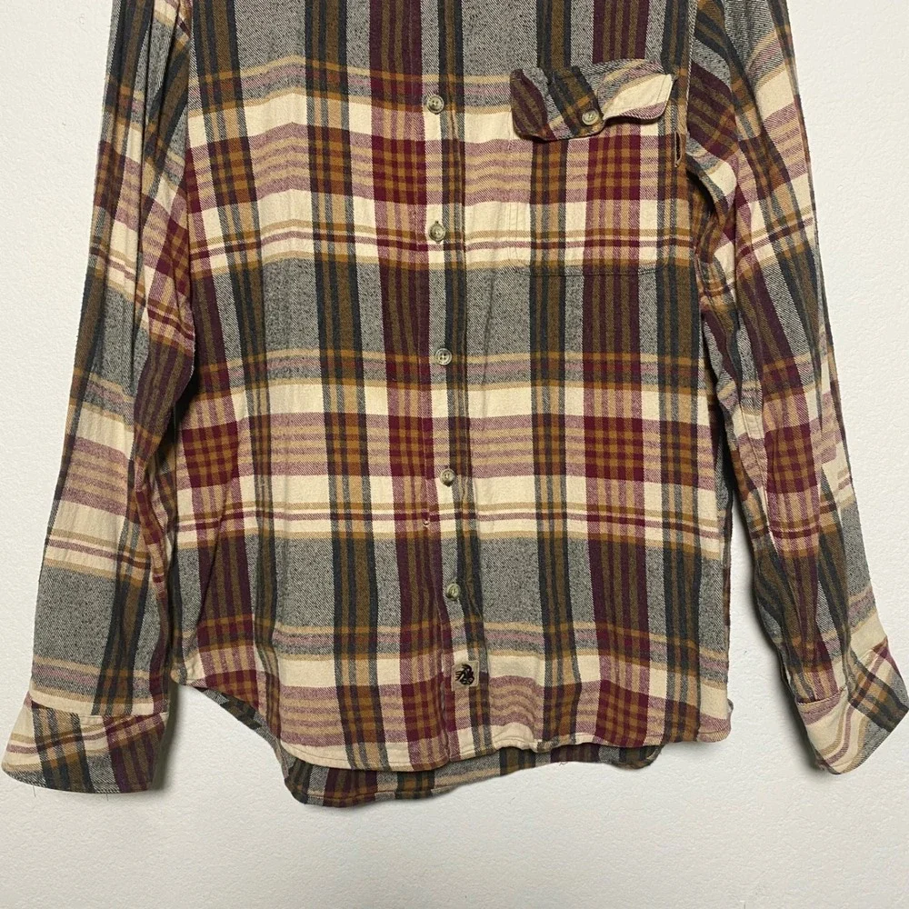 Legendary Whitetails Brown Camp Flannel Mens‎ Large Long Sleeve Button Up Grunge